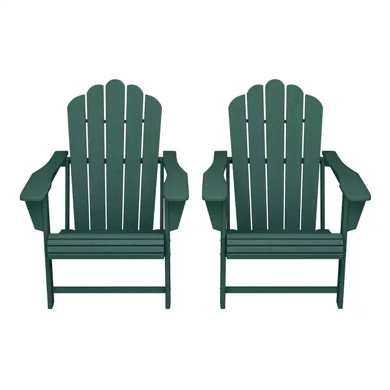 WestinTrends Highland Outdoor Patio HDPE Adirondack Chairs With Cup Holders (Set of 2)