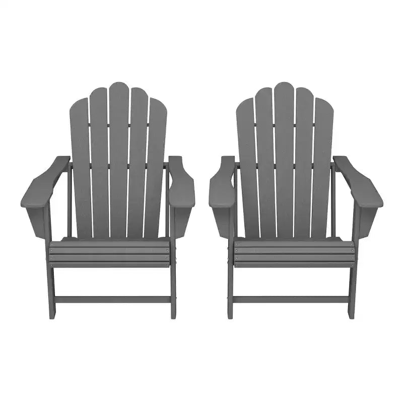 WestinTrends Highland Outdoor Patio HDPE Adirondack Chairs With Cup Holders (Set of 2)