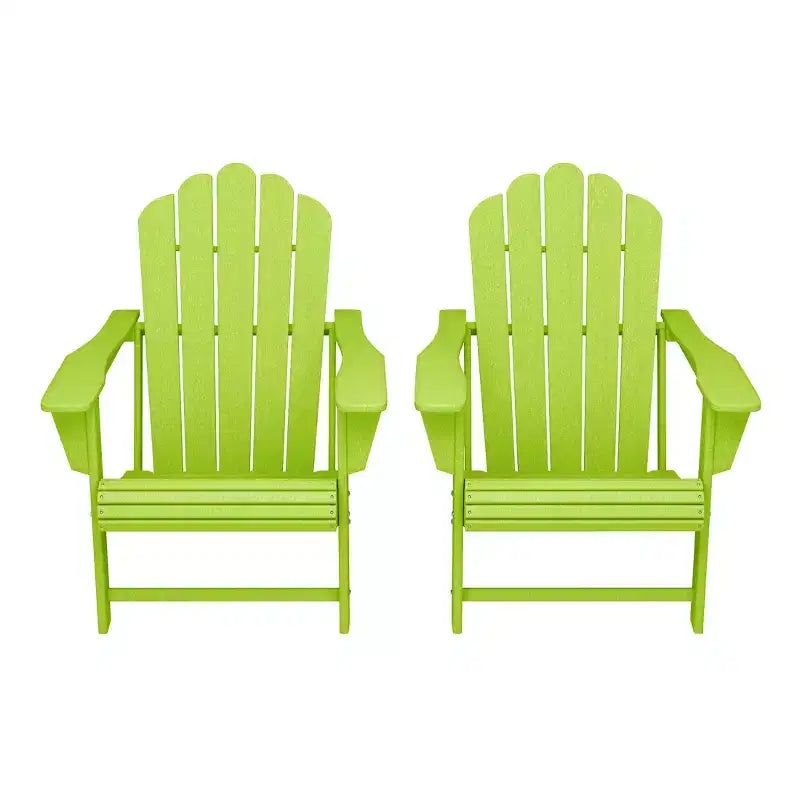 WestinTrends Highland Outdoor Patio HDPE Adirondack Chairs With Cup Holders (Set of 2)