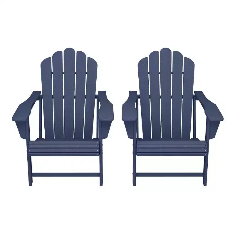 WestinTrends Highland Outdoor Patio HDPE Adirondack Chairs With Cup Holders (Set of 2)