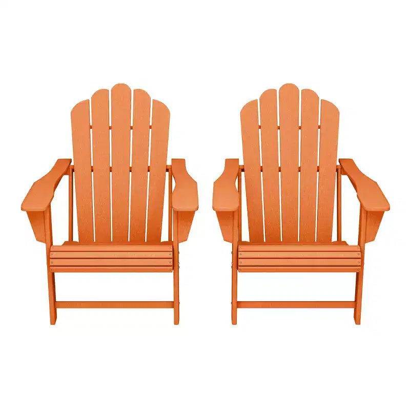 WestinTrends Highland Outdoor Patio HDPE Adirondack Chairs With Cup Holders (Set of 2)