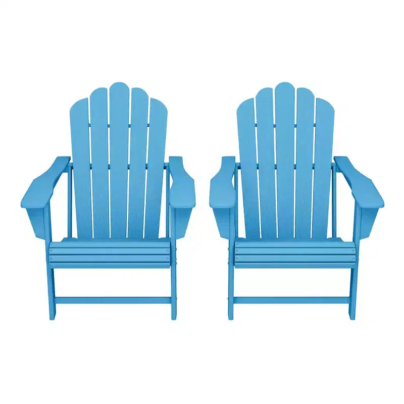 WestinTrends Highland Outdoor Patio HDPE Adirondack Chairs With Cup Holders (Set of 2)