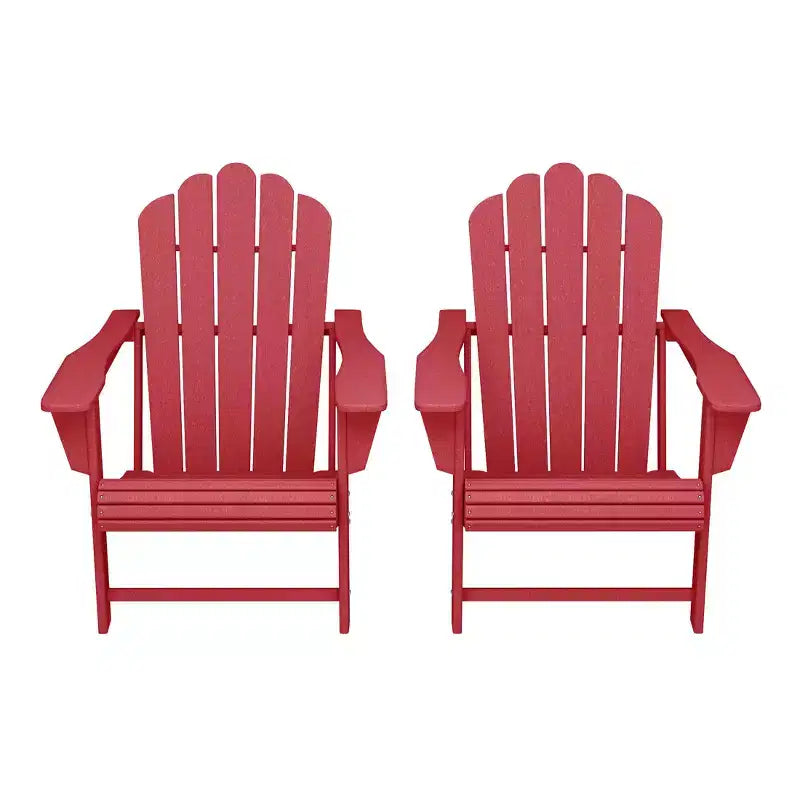 WestinTrends Highland Outdoor Patio HDPE Adirondack Chairs With Cup Holders (Set of 2)