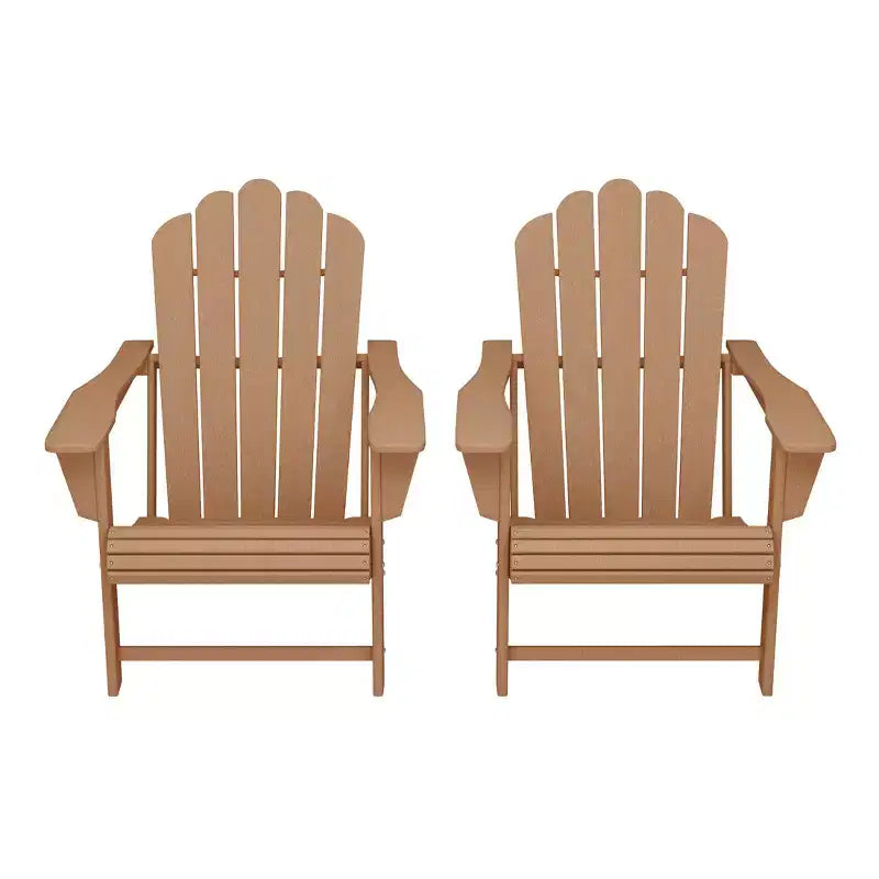 WestinTrends Highland Outdoor Patio HDPE Adirondack Chairs With Cup Holders (Set of 2)