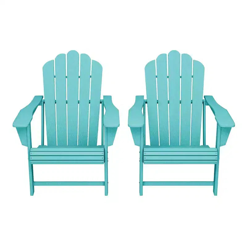 WestinTrends Highland Outdoor Patio HDPE Adirondack Chairs With Cup Holders (Set of 2)