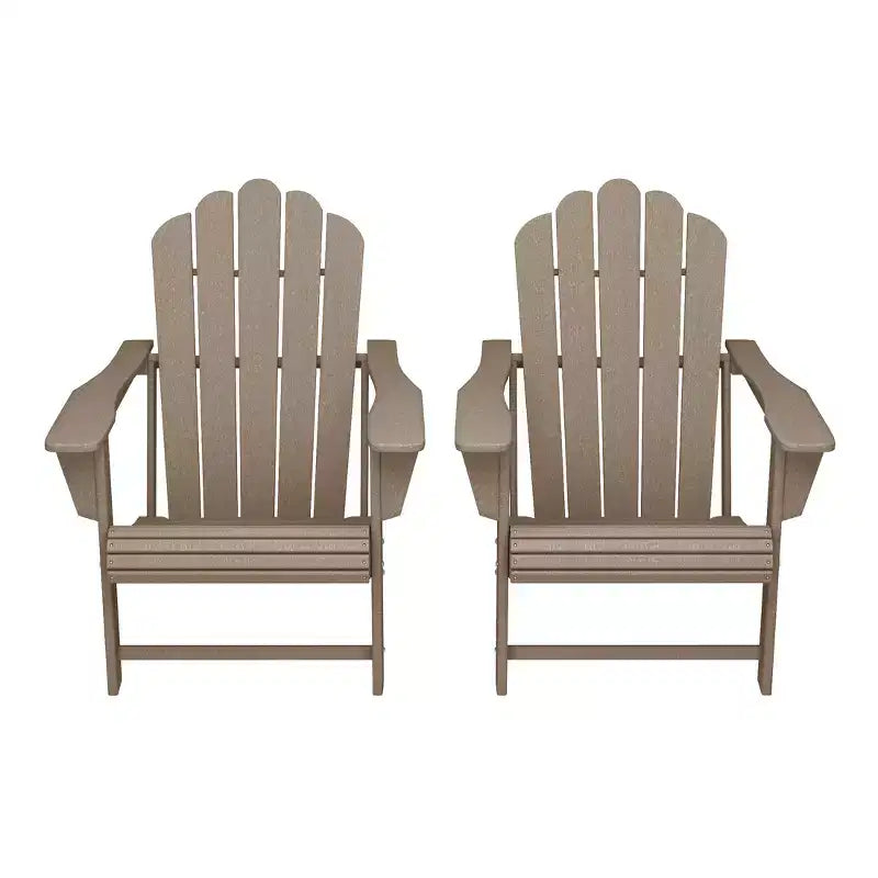 WestinTrends Highland Outdoor Patio HDPE Adirondack Chairs With Cup Holders (Set of 2)