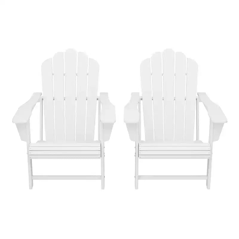 WestinTrends Highland Outdoor Patio HDPE Adirondack Chairs With Cup Holders (Set of 2)
