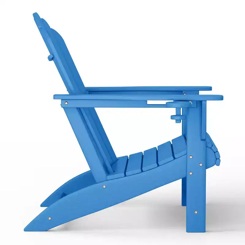 WestinTrends Highland Outdoor Patio HDPE Adirondack Chairs With Cup Holders (Set of 8)