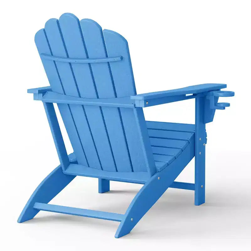 WestinTrends Highland Outdoor Patio HDPE Adirondack Chairs With Cup Holders (Set of 8)