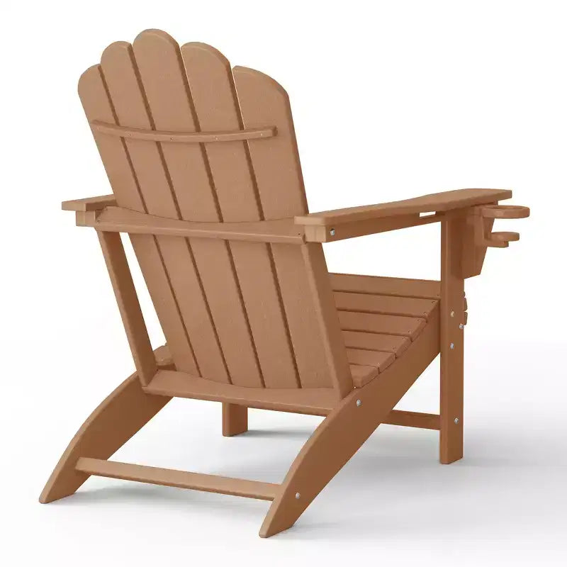 WestinTrends Highland Outdoor Patio HDPE Adirondack Chairs With Cup Holders (Set of 8)
