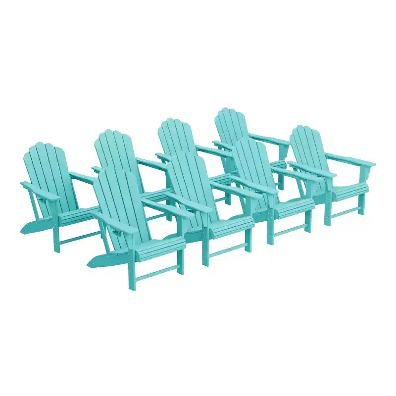 WestinTrends Highland Outdoor Patio HDPE Adirondack Chairs With Cup Holders (Set of 8)
