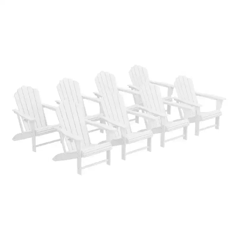 WestinTrends Highland Outdoor Patio HDPE Adirondack Chairs With Cup Holders (Set of 8)