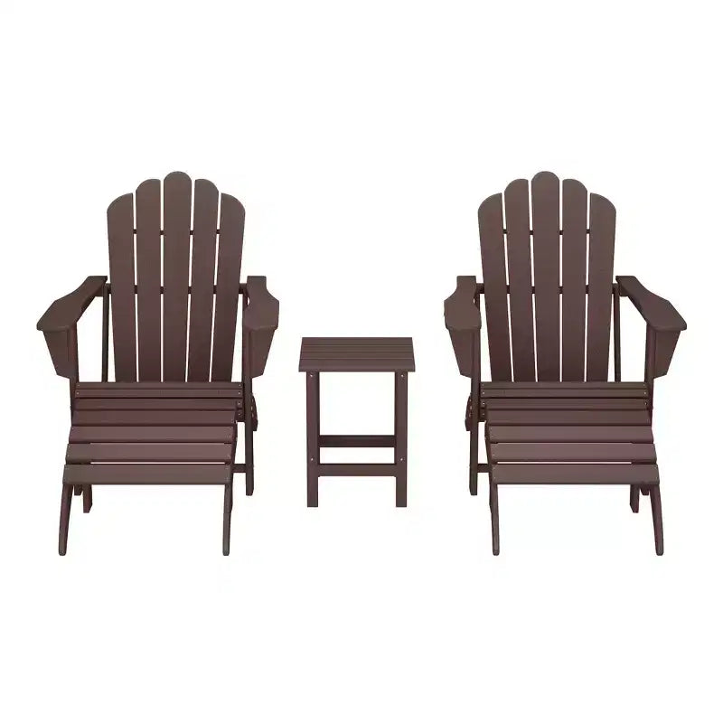 WestinTrends Highland 5-Piece Adirondack Chair with Folding Ottoman and Table Set