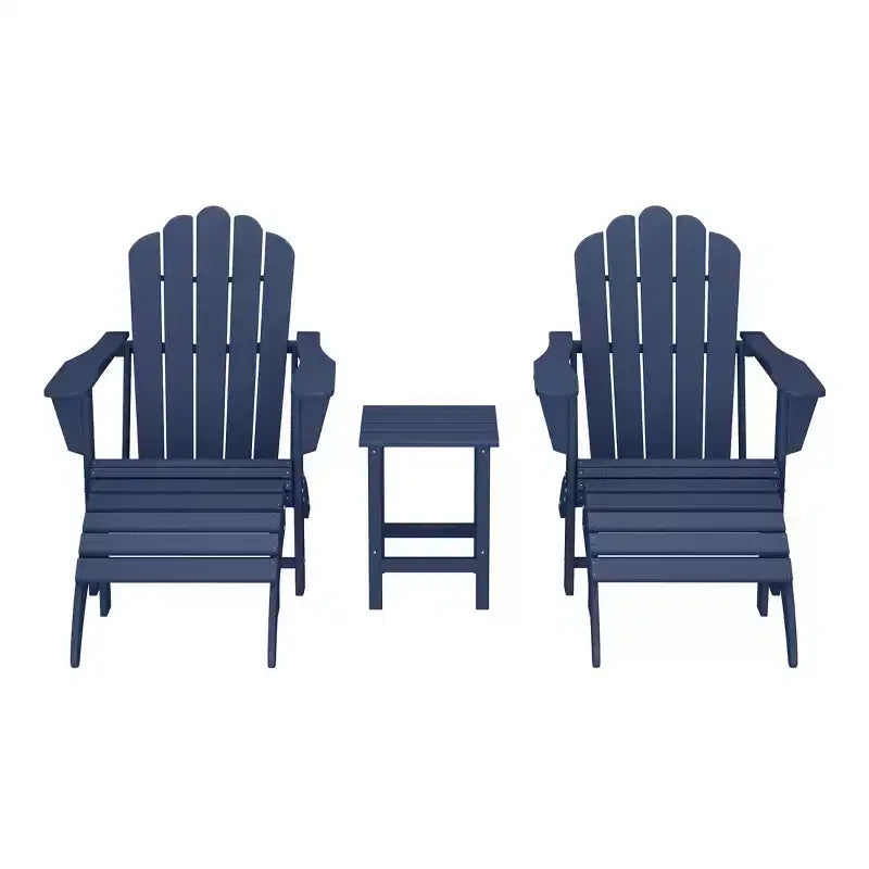 WestinTrends Highland 5-Piece Adirondack Chair with Folding Ottoman and Table Set