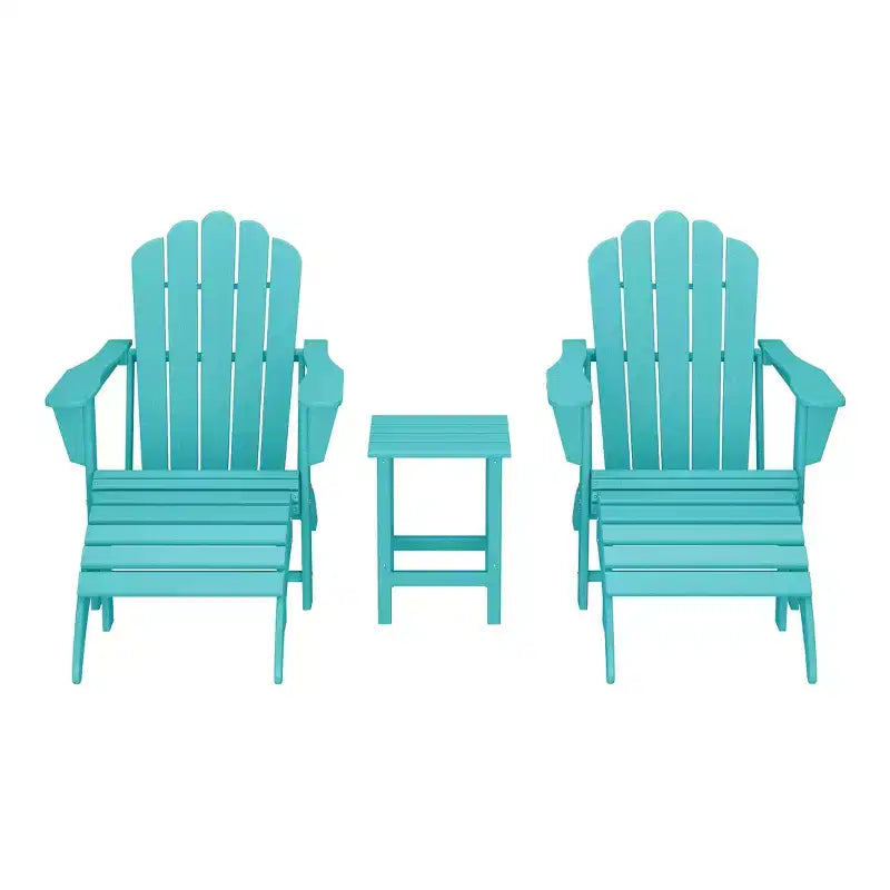 WestinTrends Highland 5-Piece Adirondack Chair with Folding Ottoman and Table Set