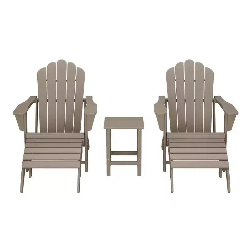 WestinTrends Highland 5-Piece Adirondack Chair with Folding Ottoman and Table Set