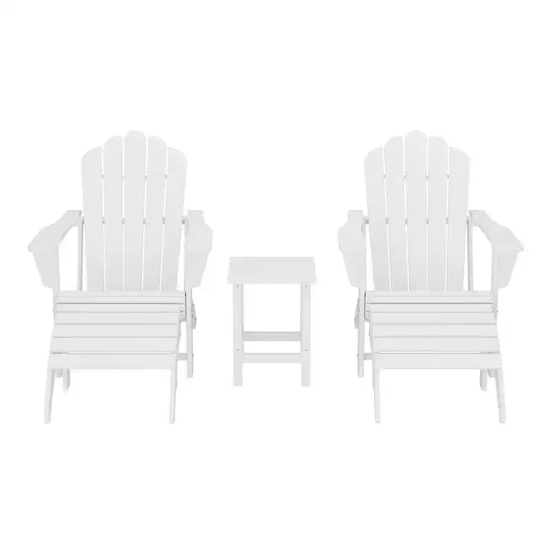 WestinTrends Highland 5-Piece Adirondack Chair with Folding Ottoman and Table Set