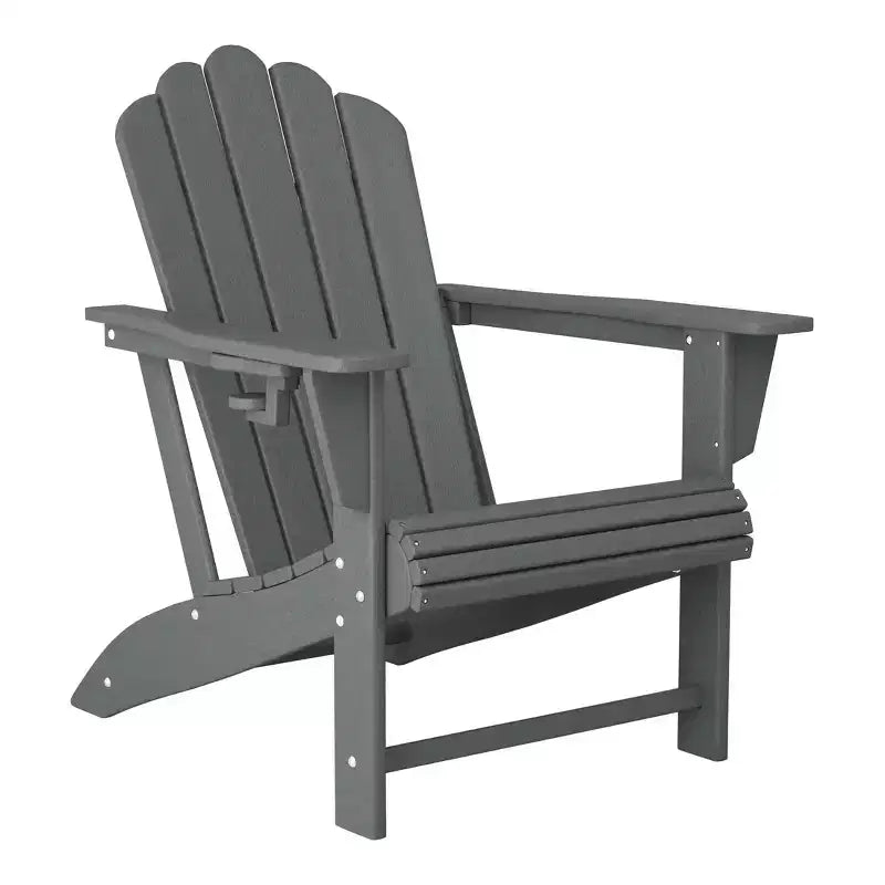 WestinTrends Highland 4-Piece Outdoor Patio HDPE Adirondack Chairs With Ottomans and Cup Holder Set