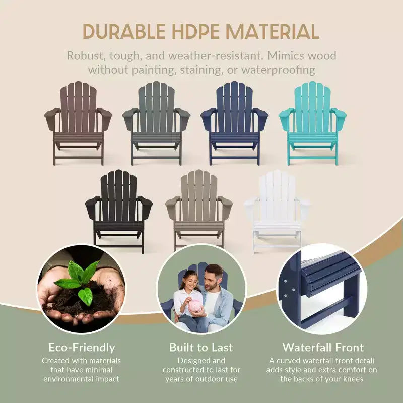 WestinTrends Highland 4-Piece Outdoor Patio HDPE Adirondack Chairs With Ottomans and Cup Holder Set