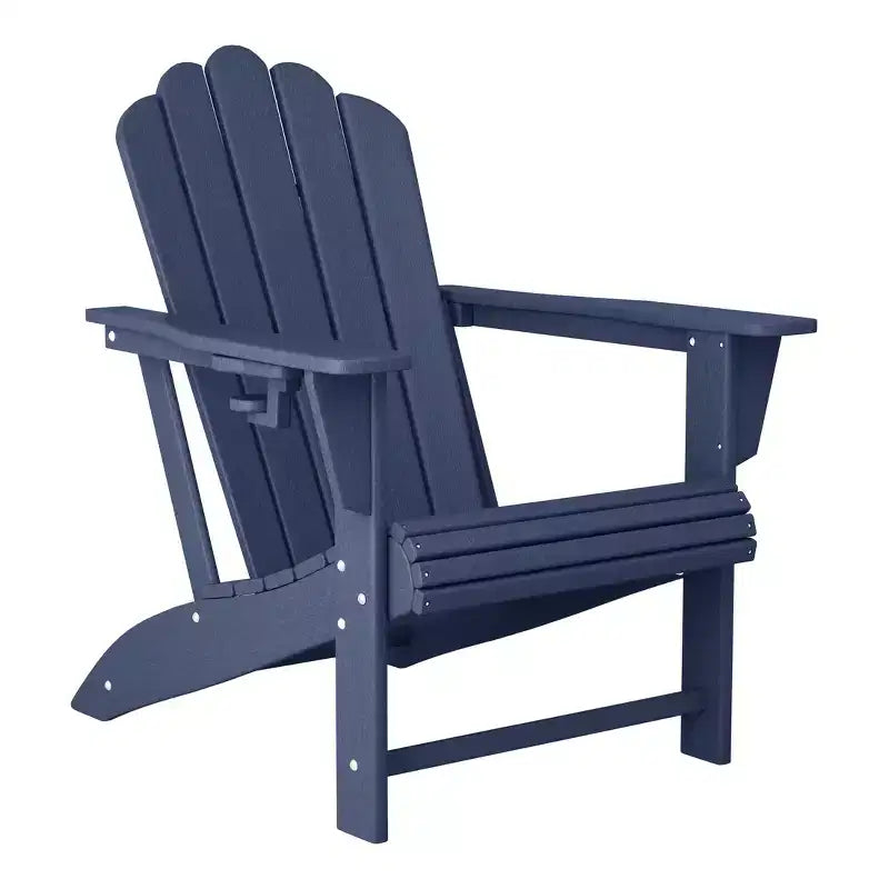 WestinTrends Highland 4-Piece Outdoor Patio HDPE Adirondack Chairs With Ottomans and Cup Holder Set
