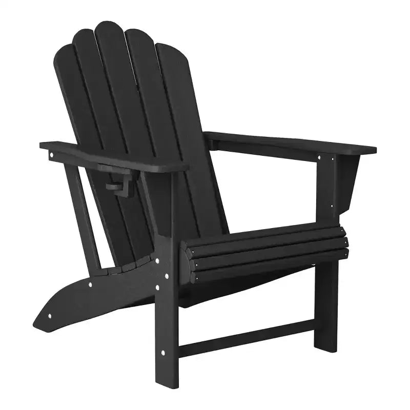 WestinTrends Highland 4-Piece Outdoor Patio HDPE Adirondack Chairs With Ottomans and Cup Holder Set