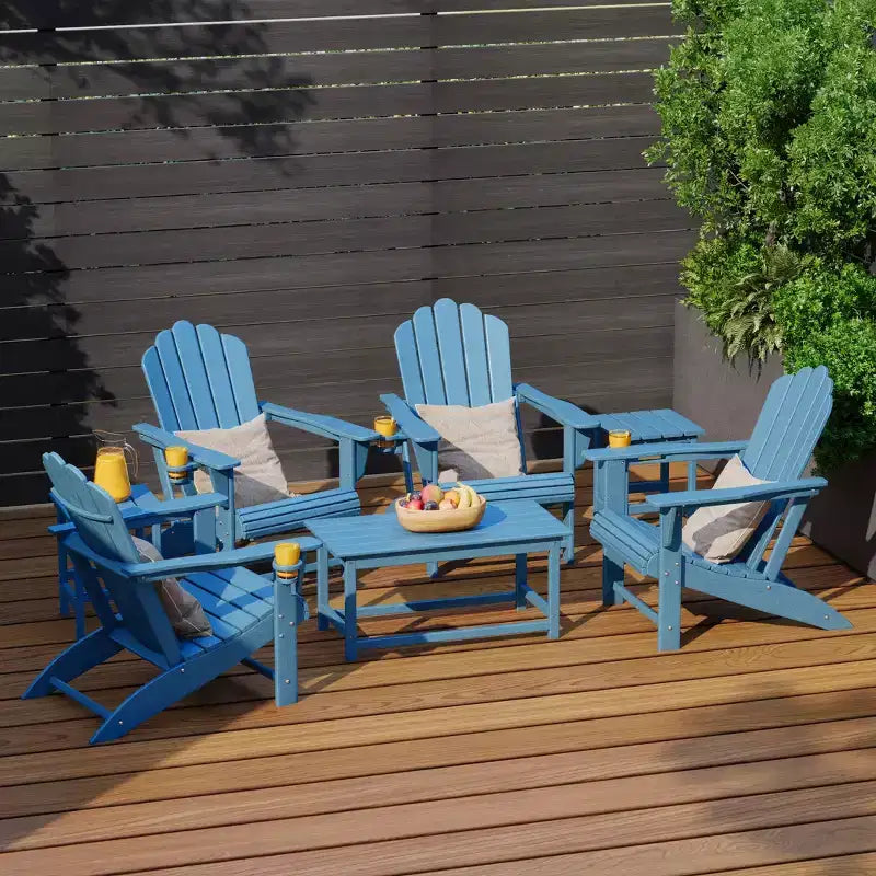WestinTrends Highland 7-Piece HDPE Outdoor Patio Furniture Adirondack Conversation Set