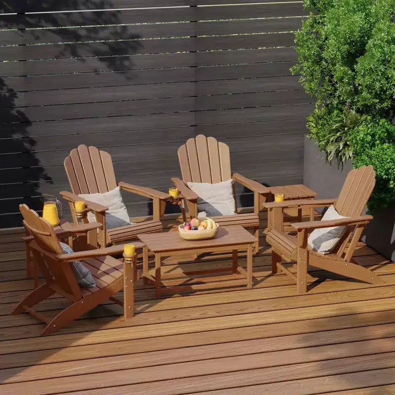 WestinTrends Highland 7-Piece HDPE Outdoor Patio Furniture Adirondack Conversation Set
