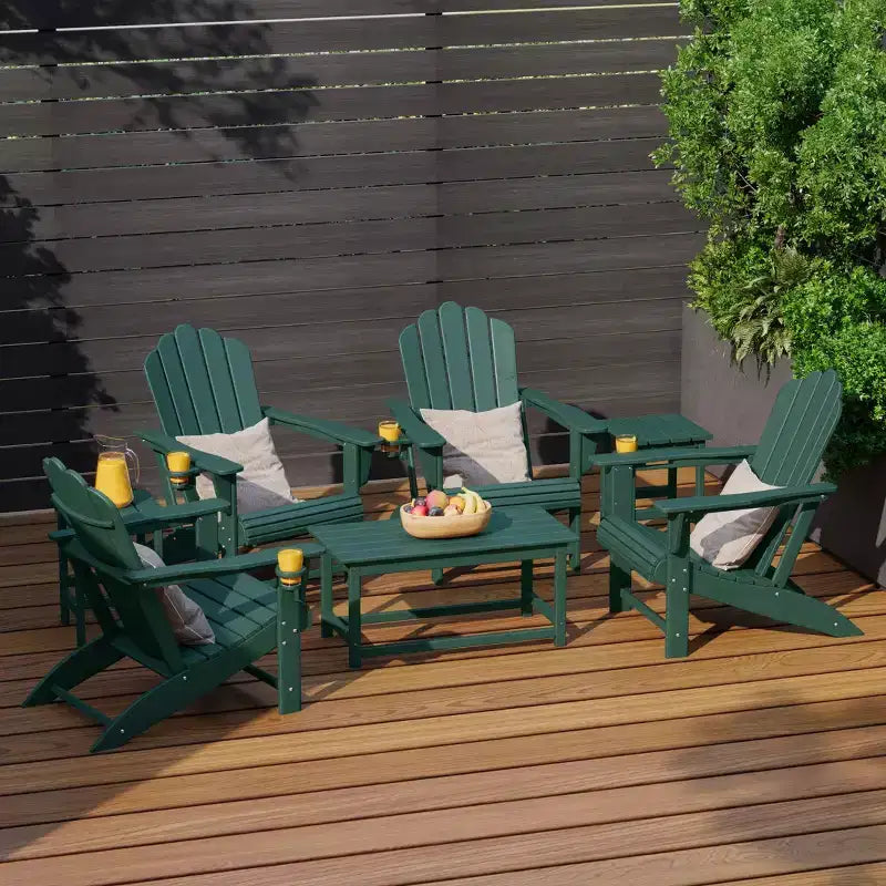 WestinTrends Highland 7-Piece HDPE Outdoor Patio Furniture Adirondack Conversation Set