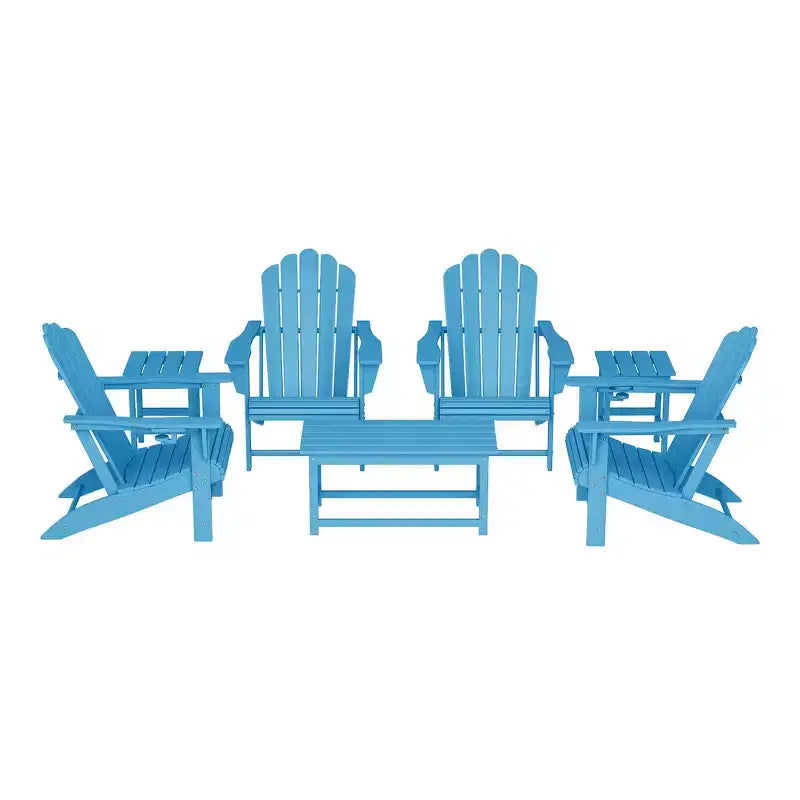WestinTrends Highland 7-Piece HDPE Outdoor Patio Furniture Adirondack Conversation Set