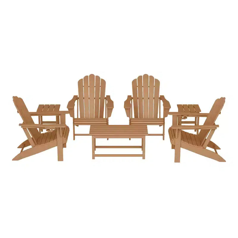WestinTrends Highland 7-Piece HDPE Outdoor Patio Furniture Adirondack Conversation Set