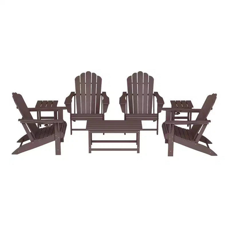 WestinTrends Highland 7-Piece HDPE Outdoor Patio Furniture Adirondack Conversation Set
