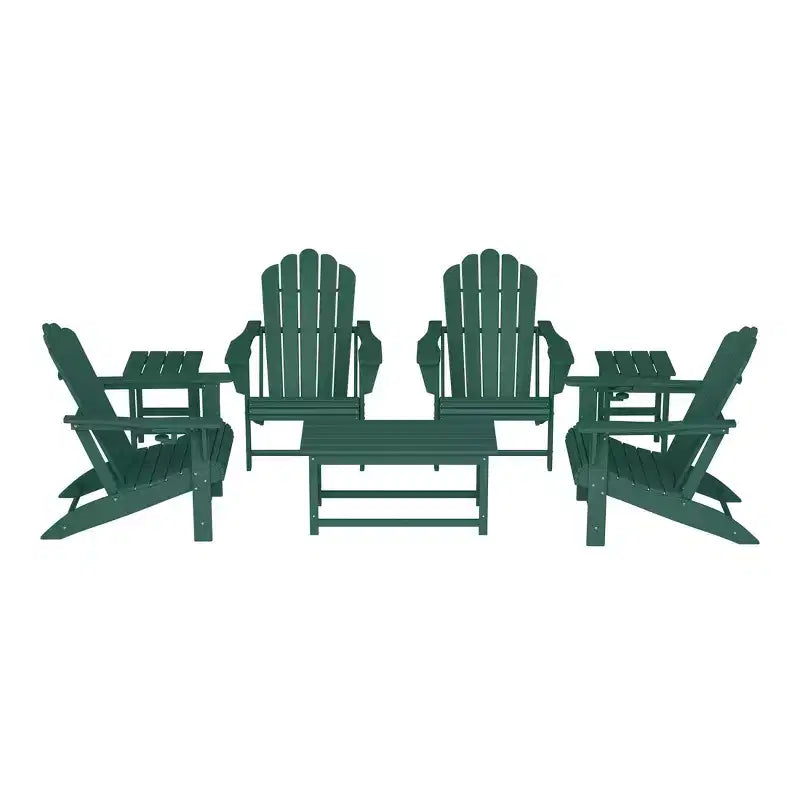 WestinTrends Highland 7-Piece HDPE Outdoor Patio Furniture Adirondack Conversation Set