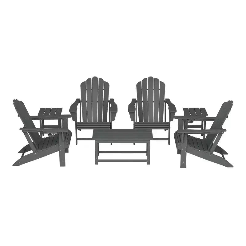 WestinTrends Highland 7-Piece HDPE Outdoor Patio Furniture Adirondack Conversation Set