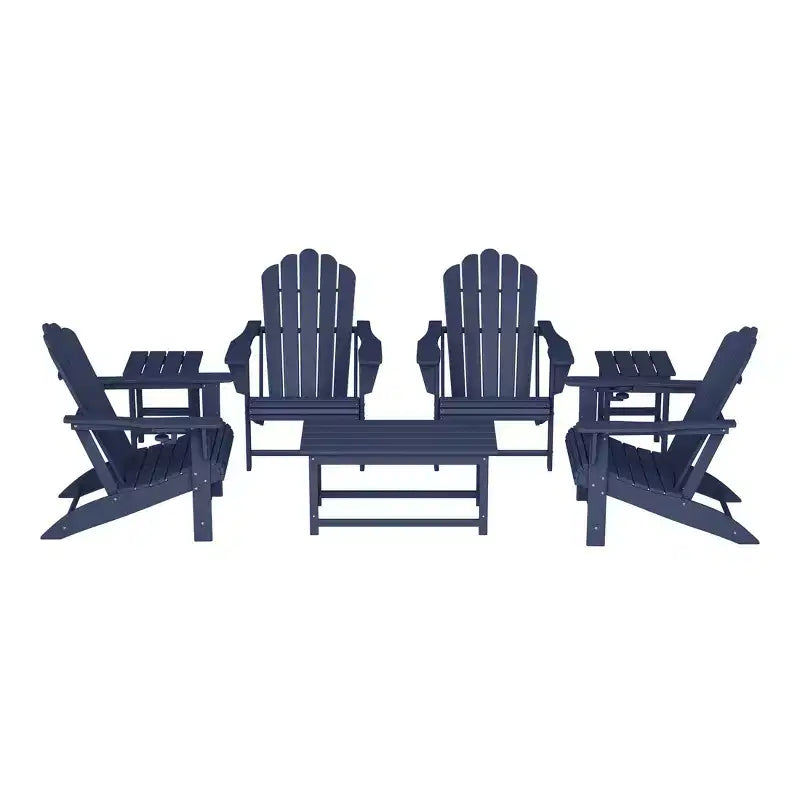 WestinTrends Highland 7-Piece HDPE Outdoor Patio Furniture Adirondack Conversation Set