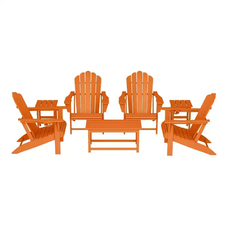 WestinTrends Highland 7-Piece HDPE Outdoor Patio Furniture Adirondack Conversation Set