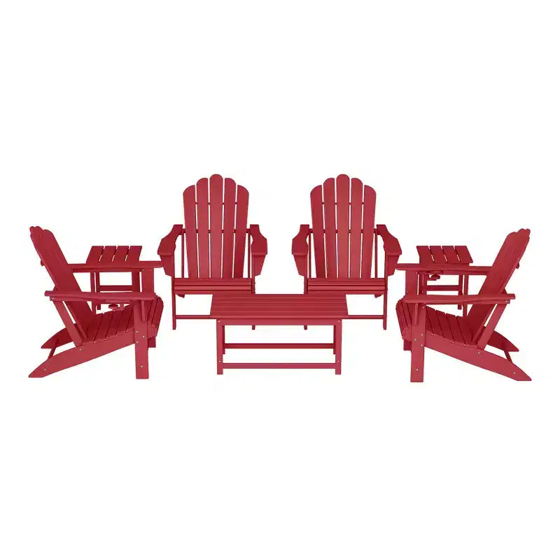 WestinTrends Highland 7-Piece HDPE Outdoor Patio Furniture Adirondack Conversation Set