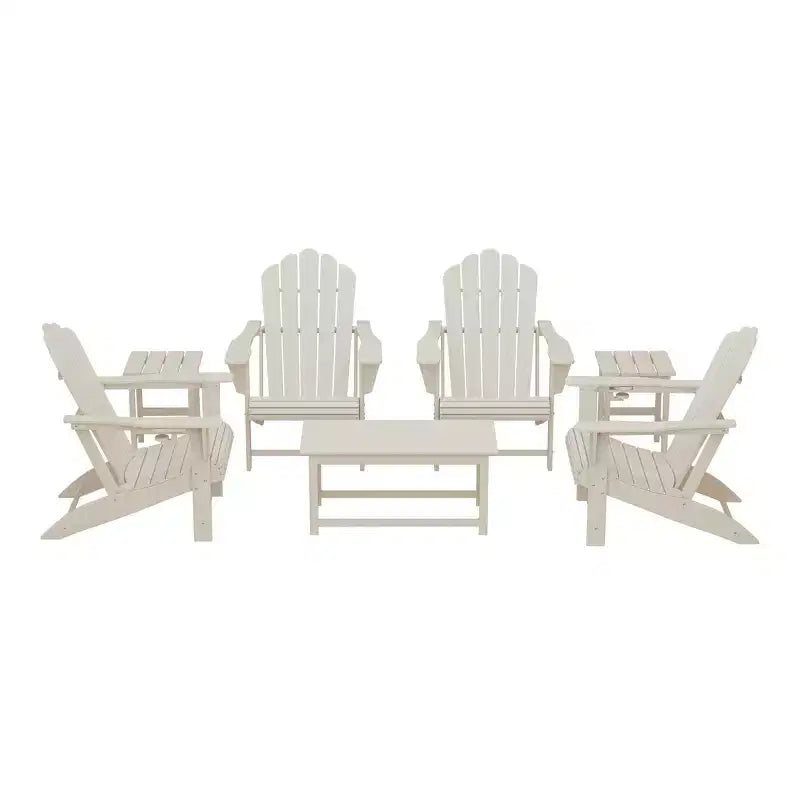 WestinTrends Highland 7-Piece HDPE Outdoor Patio Furniture Adirondack Conversation Set