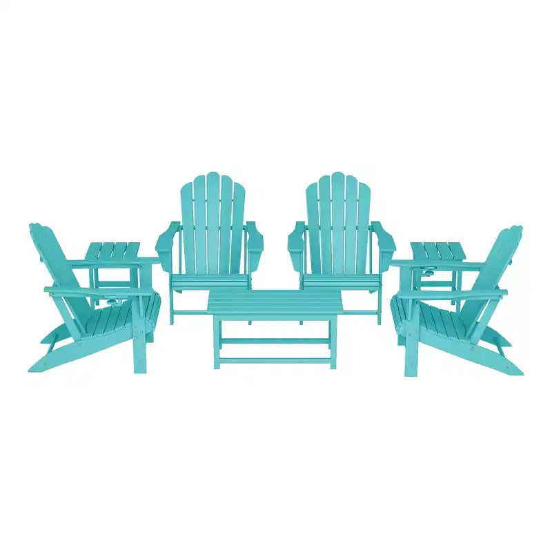 WestinTrends Highland 7-Piece HDPE Outdoor Patio Furniture Adirondack Conversation Set