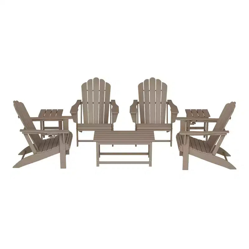 WestinTrends Highland 7-Piece HDPE Outdoor Patio Furniture Adirondack Conversation Set
