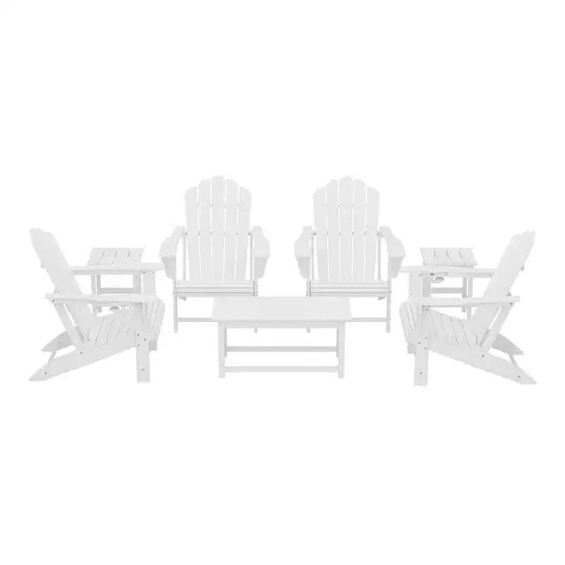 WestinTrends Highland 7-Piece HDPE Outdoor Patio Furniture Adirondack Conversation Set