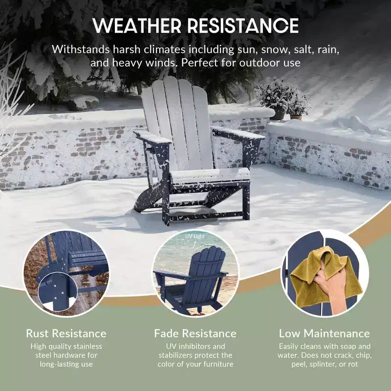 WestinTrends Highland 4-Piece Adirondack Chairs with Cup Holders and Table Set