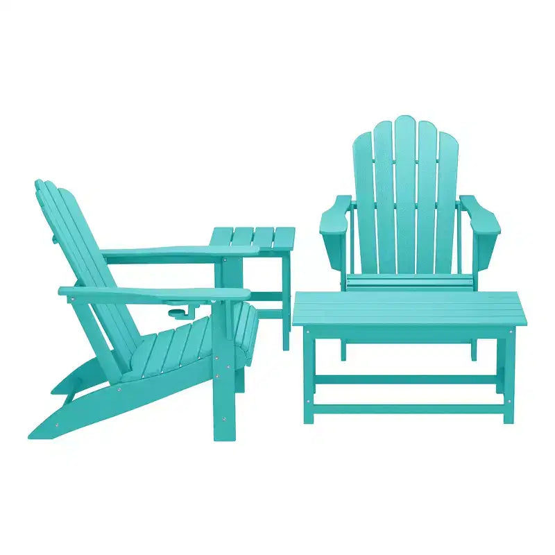 WestinTrends Highland 4-Piece Adirondack Chairs with Cup Holders and Table Set