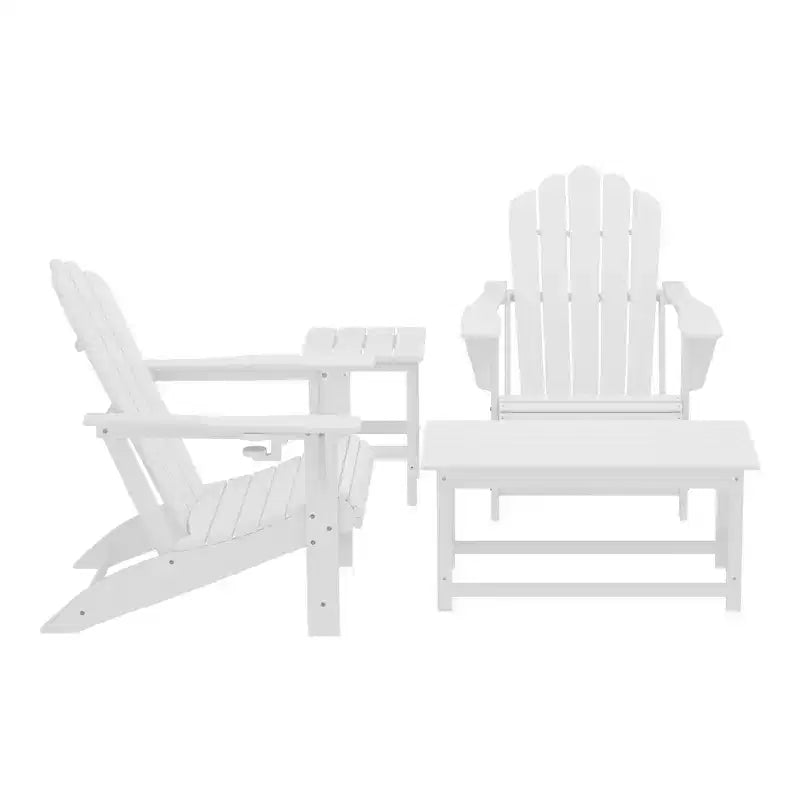 WestinTrends Highland 4-Piece Adirondack Chairs with Cup Holders and Table Set