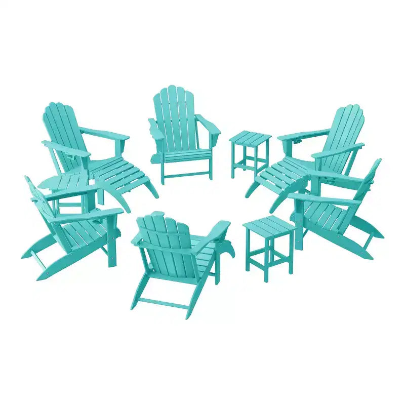 WestinTrends Highland 12-Piece HDPE Outdoor Patio Furniture Adirondack Chair Conversation Table Set