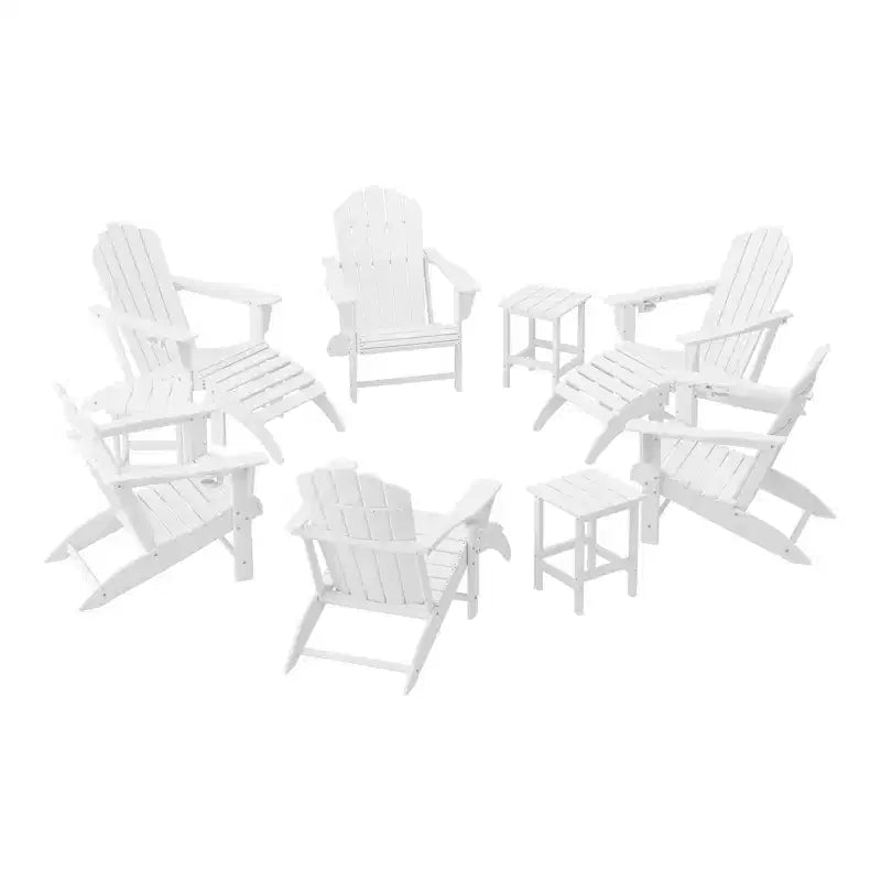 WestinTrends Highland 12-Piece HDPE Outdoor Patio Furniture Adirondack Chair Conversation Table Set