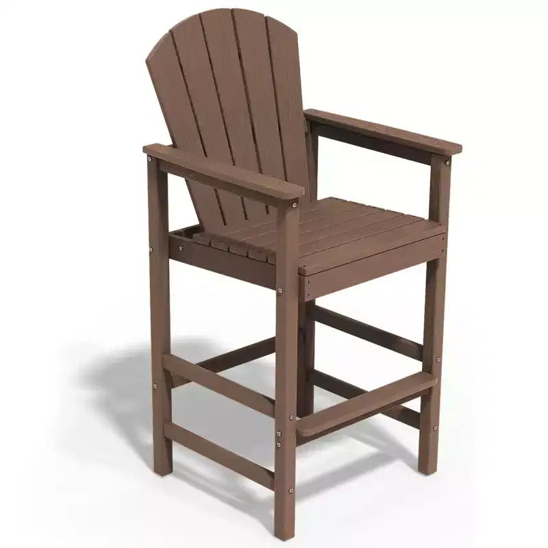 Hyleory 3-Piece HDPE Patio Bar Set with Adirondack Bar Stools - Durable Outdoor Furniture for Stylish Entertaining