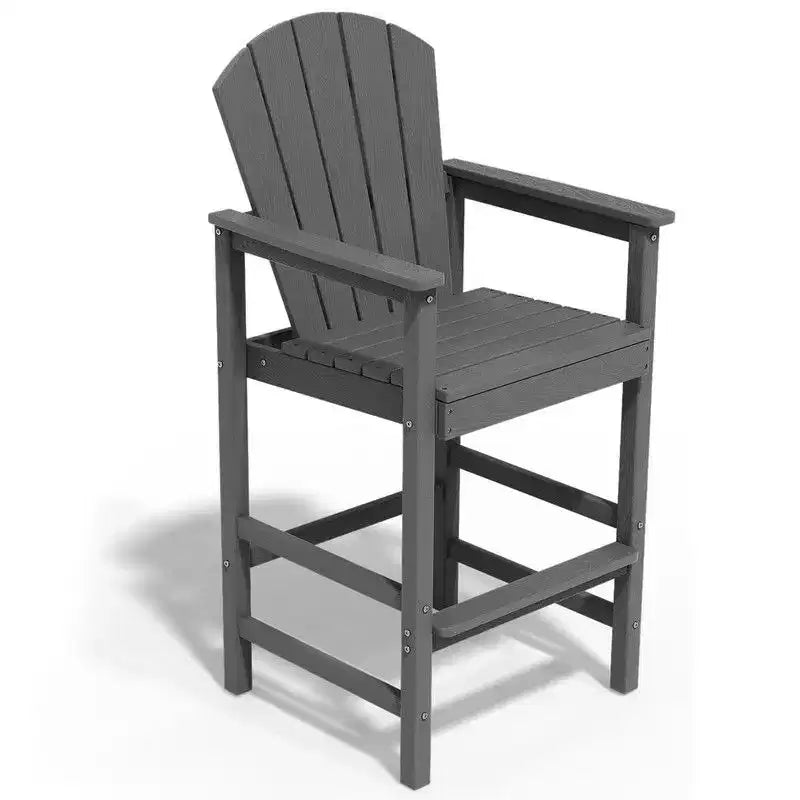 Hyleory 3-Piece HDPE Patio Bar Set with Adirondack Bar Stools - Durable Outdoor Furniture for Stylish Entertaining