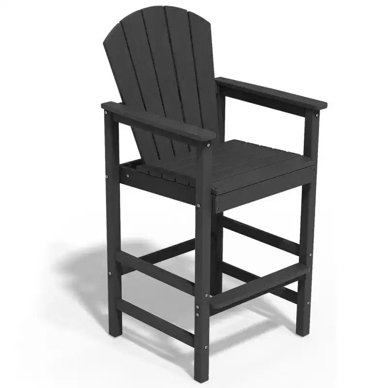 Hyleory 3-Piece HDPE Patio Bar Set with Adirondack Bar Stools - Durable Outdoor Furniture for Stylish Entertaining