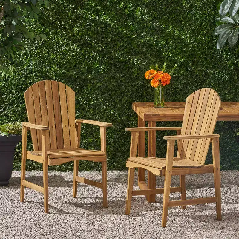Christopher Knight Home Malibu Outdoor Acacia Wood Adirondack Dining Chairs (Set of 2)