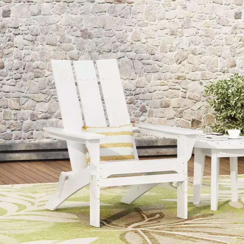 GDFStudio Gurekam Outdoor Acacia Wood Folding High Back Adirondack Chair